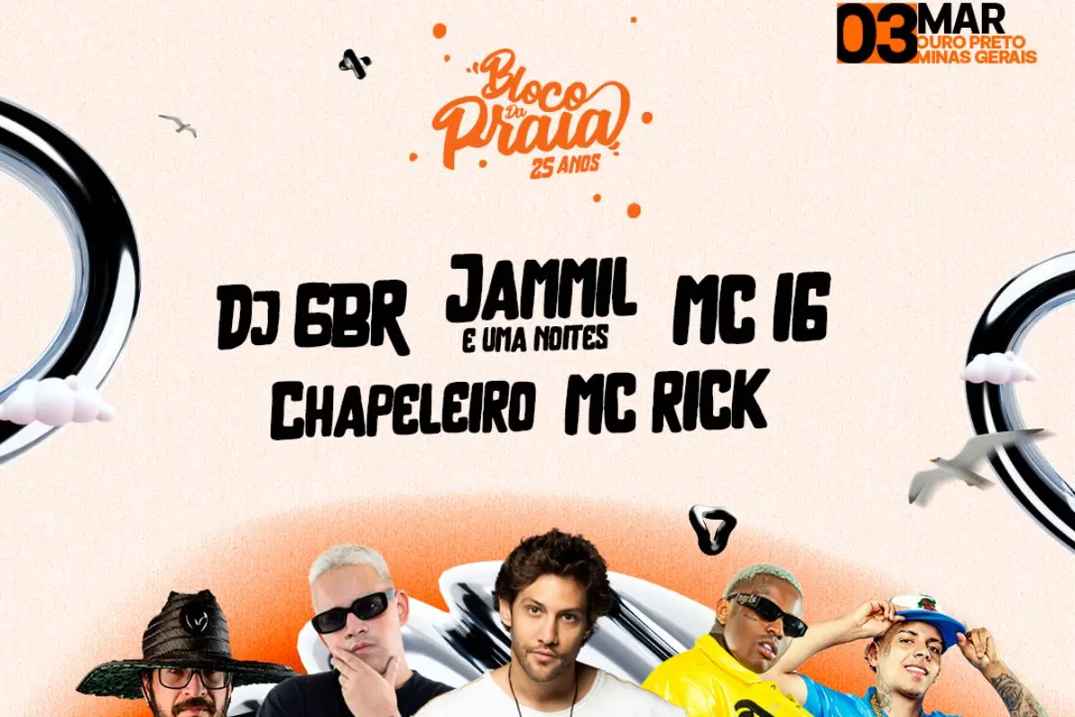 Bloco da Praia 25 Anos: Curta essa festa no Carnaval 2025 em Ouro Preto Bloco da Praia 25 Anos: Curta essa festa no Carnaval 2025 em Ouro Preto