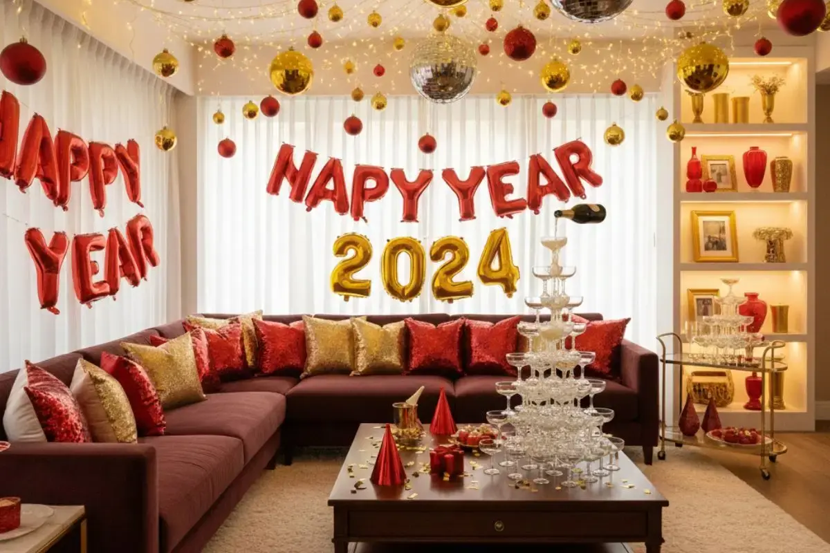 decoracao ano novo vermelho