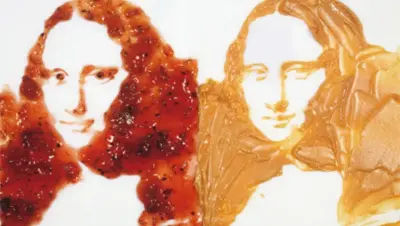 Monalisa de geleia e pasta de amendoim, de Vik Muniz. Foto: Divulgação.